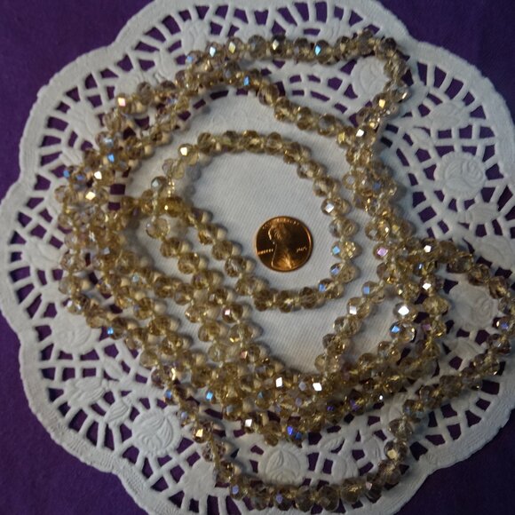 Light Pink Faceted Glass Bead Light Pink Knotted 56" Strand Necklace - Picture 3 of 3